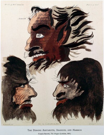 「悪魔のアシュタロト、アバドン、マモン」、1801 作： Unbekannt