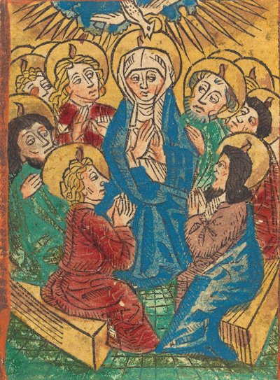 聖霊の降臨、c。 1490年。 作： Unbekannt