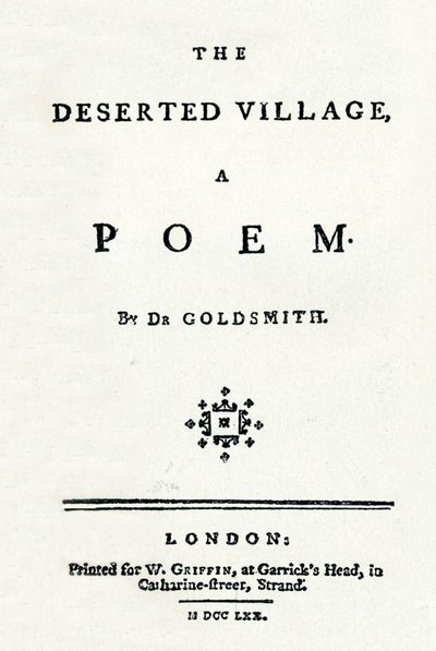 人けのない村、詩、c1770 作： Unbekannt