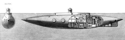 変位沈下および上昇する潜水艦ボートノーチラス、1887 作： Unbekannt