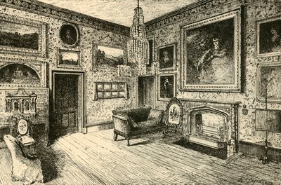 1882年、アボッツフォードの応接室。 作： Unbekannt