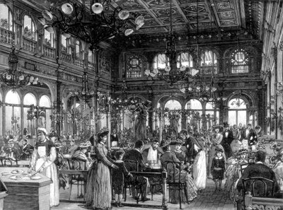 1889年、パリのケドビリーにあるデュバルレストラン 作： Unbekannt