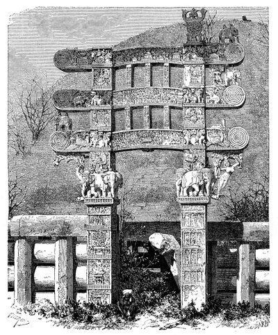 1895年、インド、サンチトープの東門 作： Unbekannt
