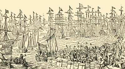 1688年、1930年にイギリスからオランダに到着したオレンジのウィリアム乗船。 作： Unbekannt