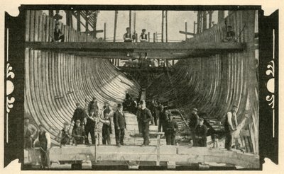 イングリッシュベッセル、ディスカバリー、オンザストックス、1901年。 作： Unbekannt