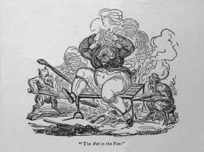 火の中の脂肪！、c1820。 作： Unbekannt