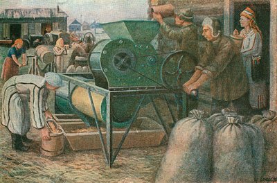 収穫のための戦い：モルドヴァ集団農場での種の選別、1933 作： Unbekannt