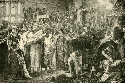 サヴォナロラの命令により虚栄心を放棄するフィレンツェ、1890年。 作： Unbekannt