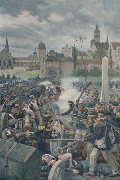 1813年、1896年、フランス軍がライプシクを去る。 作： Unbekannt