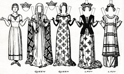 英国の衣装のギャラリー：最初のエドワードの治世で着用されたドレス、c1934 作： Unbekannt