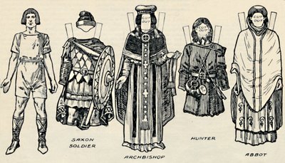 英国衣装のギャラリー：デンマークのドレスとその後のアングロサクソン人、c1934 作： Unbekannt