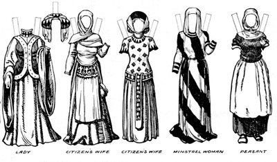 衣装のギャラリー：エドワード3世の治世の最後の年に着用されたドレス、c1934 作： Unbekannt