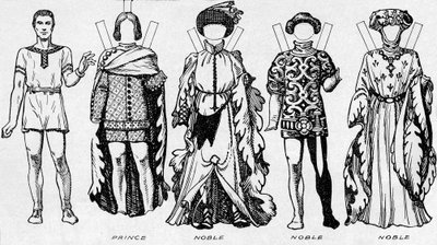 衣装のギャラリー：エドワード3世の治世の最後の年に着用されたドレス、c1934 作： Unbekannt
