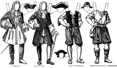 英国衣装のギャラリー：ウィリアム3世の時代に着用されたドレスの一部、c1934 作： Unbekannt