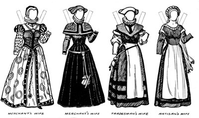 歴史的衣装のギャラリー：エリザベス治世で着用されたドレスの一部、c1934 作： Unbekannt