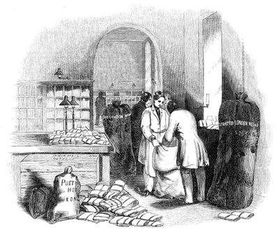 中央郵便局、インド郵便の梱包、1844 年。 作： Unbekannt