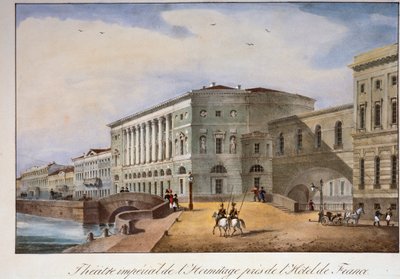 サンクトペテルブルクのエルミタージュ劇場、1840年代。 作： Unbekannt