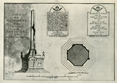 ホルウェル記念碑、c1820、1925年。 作： Unbekannt