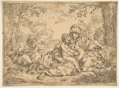 洗礼者聖ヨハネとの聖家族、カンタリーニの後にコピー、ca。 1639-1648以降。 作： Unbekannt