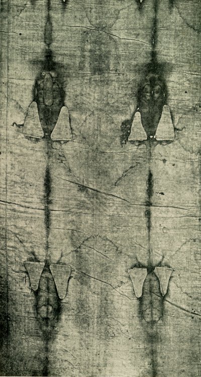 聖シュラウド-身体の刻印：正面図、1902。 作： Unbekannt