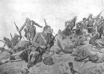 インディアンフロンティア戦争、1897年：ゴードンハイランダーズによるダルガイリッジの襲撃、10月 作： Unbekannt