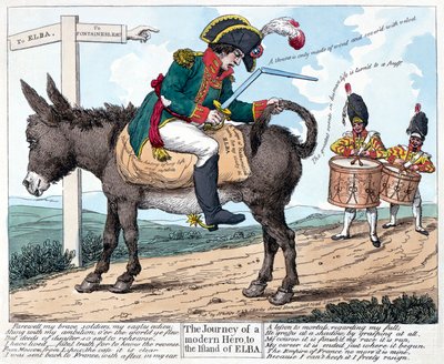 現代の英雄の旅、エルバ島への旅、1814年。 作： Unbekannt