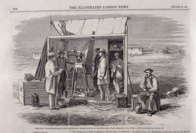 1860年のスペインへの日食観測遠征で使用されているキューヘリオグラフ 作： Unbekannt