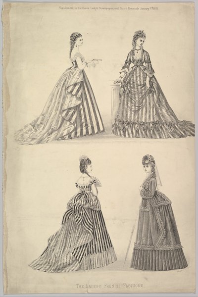1871年1月7日、女王からの最新のフランス風ファッション、レディース新聞、コートクロ... 作： Unbekannt