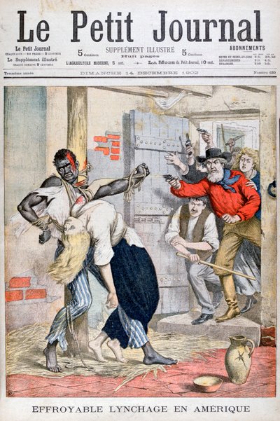 黒人男性の刑務所でのリンチと彼に結びついた白人女性の暗殺、1902 作： Unbekannt