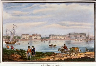 大理石宮殿とネヴァ川の堤防、サンクトペテルブルク、ロシア、1822 作： Unbekannt