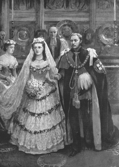 デンマークのアレクサンドラ王女とプリンスオブウェールズの結婚...、ウィンザー、1863年、1901年。 作： Unbekannt