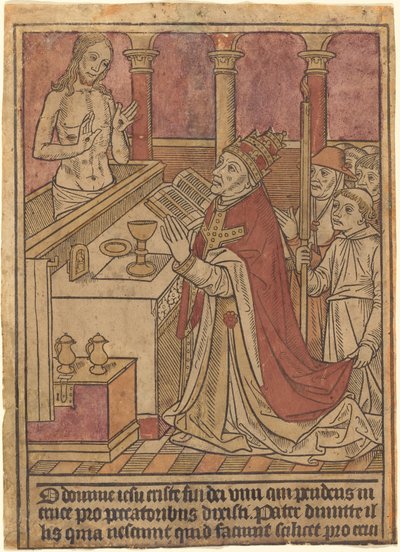 聖グレゴリウスのミサ[直訳]、c。 1490年。 作： Unbekannt