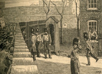 1816年から1890年にかけてロンドンの塔を召喚するスペンセン人の暴徒。 作： Unbekannt