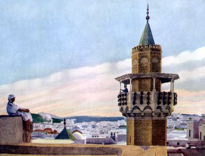 祈りに忠実に祈るミナレットのムエジン、1926 作： Unbekannt