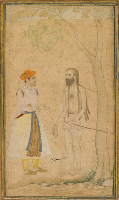 ムガール帝国の王子パルベスと聖人、約。 1610年。 作： Unbekannt