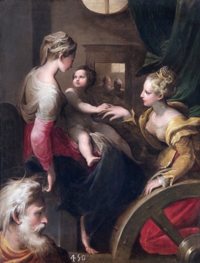 「聖キャサリンの神秘的な結婚」、c1531-c1540 作： Unbekannt