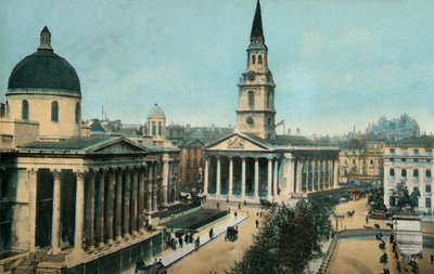 ナショナルギャラリーとセントマーティンインザフィールズ、トラファルガースクエア、ロンドン、c1910。 作： Unbekannt