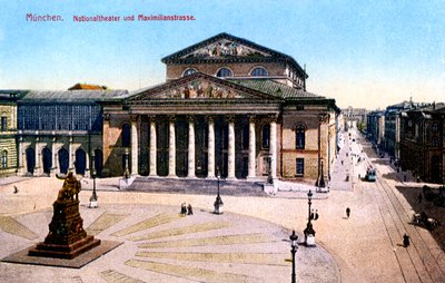 国立劇場とマクシミリアン通り、ドイツ、ミュンヘン、1925 作： Unbekannt