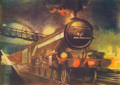 ナイトスコッツマン、LNER、キングスクロスを去る、1940 作： Unbekannt