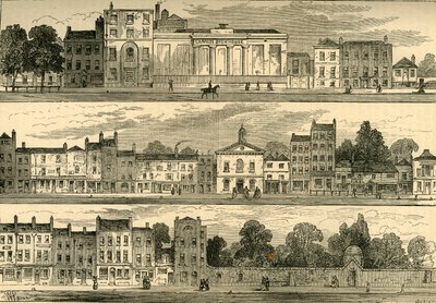 キャノンブリュワリーからハイドパークコーナー、1876年までの1820年のナイツブリッジのノースサイド。 作： Unbekannt