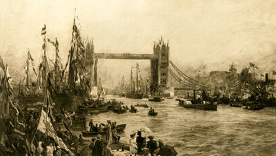 タワーブリッジのオープニングセレモニー、c1894。 作： Unbekannt