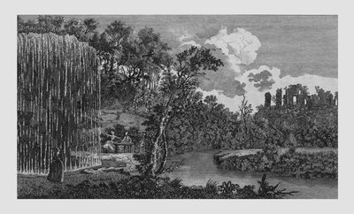石化または落下井、およびヨークシャーのナレスブラ城の遺跡、1771年。 作： Unbekannt