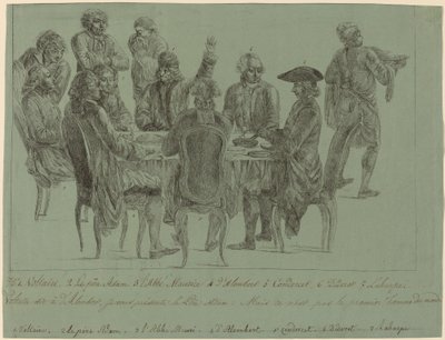 哲学者の食事、1772 年以降。 作： Unbekannt