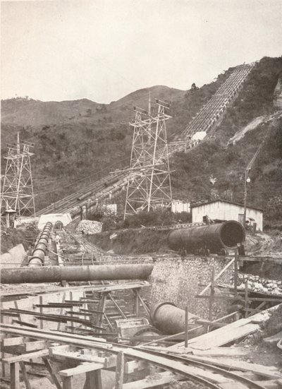 Riberao das Lagesのパイプ：Rio Light and Power Works、1914 作： Unbekannt