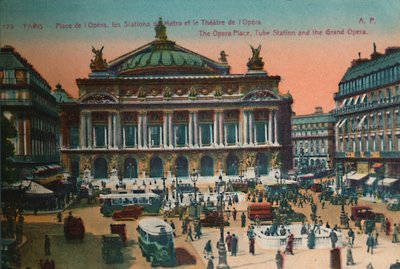 オペラ座、地下鉄駅とロペラガルニエ、パリ、c1920 作： Unbekannt