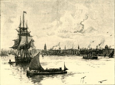 リバプールの港、1898年。 作： Unbekannt