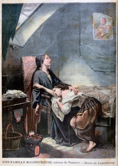 貧困にあえぐ家族、または自殺、1849年、1897年 作： Unbekannt
