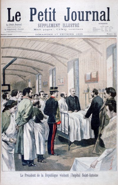 共和国大統領、フェリックスフォール、1895年パリのサンアントワーヌ病院を訪問 作： Unbekannt