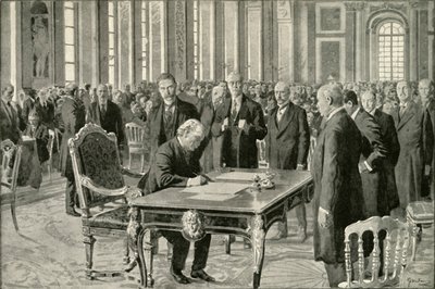 1919年に平和条約に調印したイギリスの首相。 作： Unbekannt