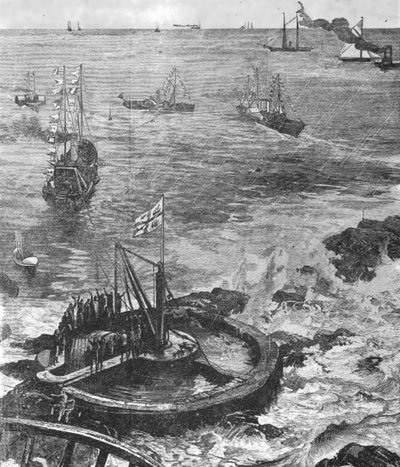 プリンスオブウェールズ...新しいエディストーン灯台の基礎石を敷設... 1879年、1901年。 作： Unbekannt